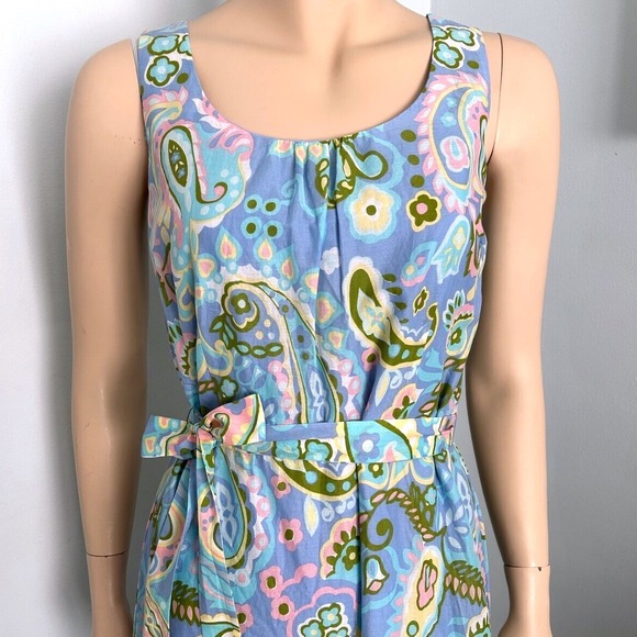 Talbots Tiered‎ Paisley Cotton Maxi Dress Casual Summer Dress Blue Size 4 - Picture 1 of 8